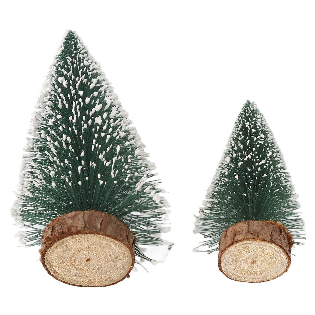 10Pcs Christmas Pine Tree Decor Set Xmas Small Ornament Tabletop Artificial Tree