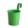 Colorful Metal Hanging Flower Pot with Curved Hook – Small Iron Bucket for Balcony or Wall with Succulent or Green Plant