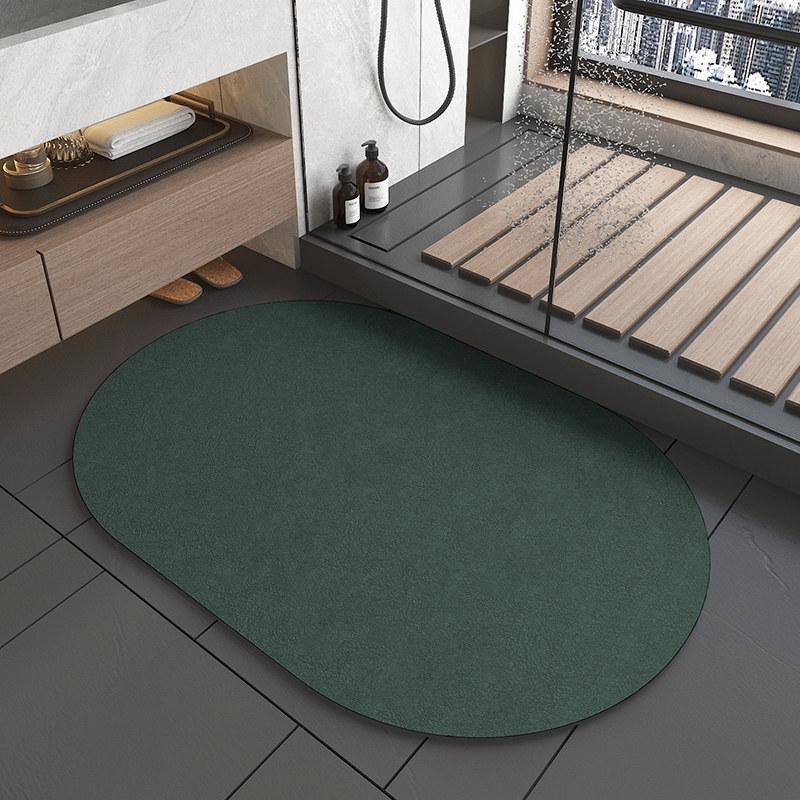 Non-Slip Bath Mat Diatomite Mats with Rubber Backing Soft Absorbent Bathroom Rug Diatomite Mud Thin Bath Mat for Hallway Shower