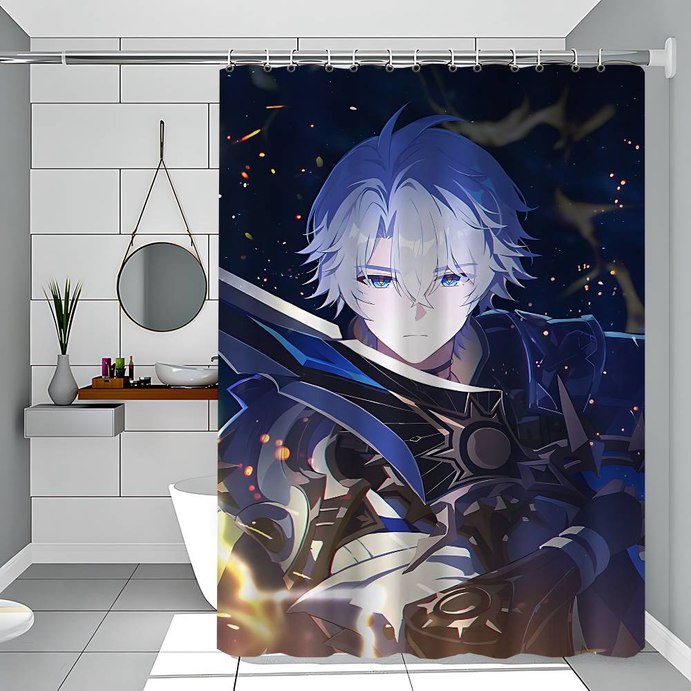 Honkai Star Rail P-Phainon Simple Shower Curtain Bathroom Shower Curtain Easy To Clean And Scrub Polyester Waterproof Light