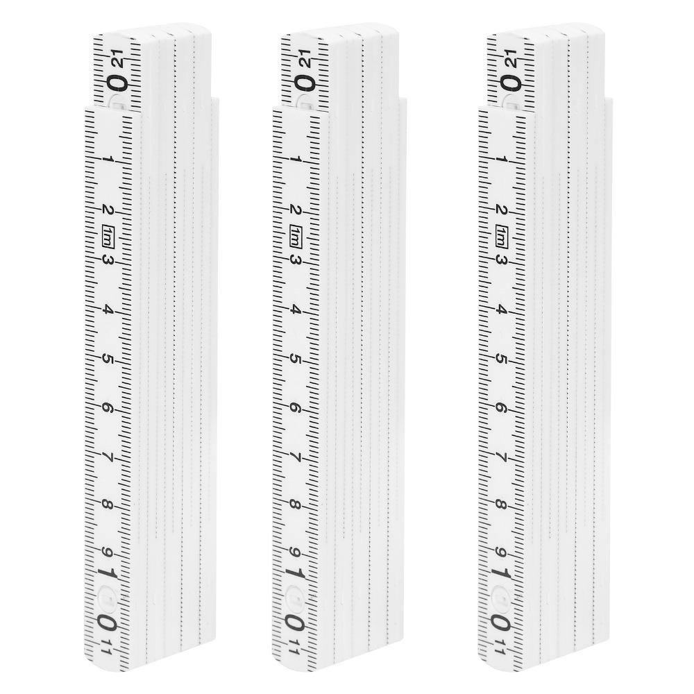 

3PCS 10 Fold Folding Ruler Plastic Linear Measurement Tools Durable Metric Measuring Tool Carpentry