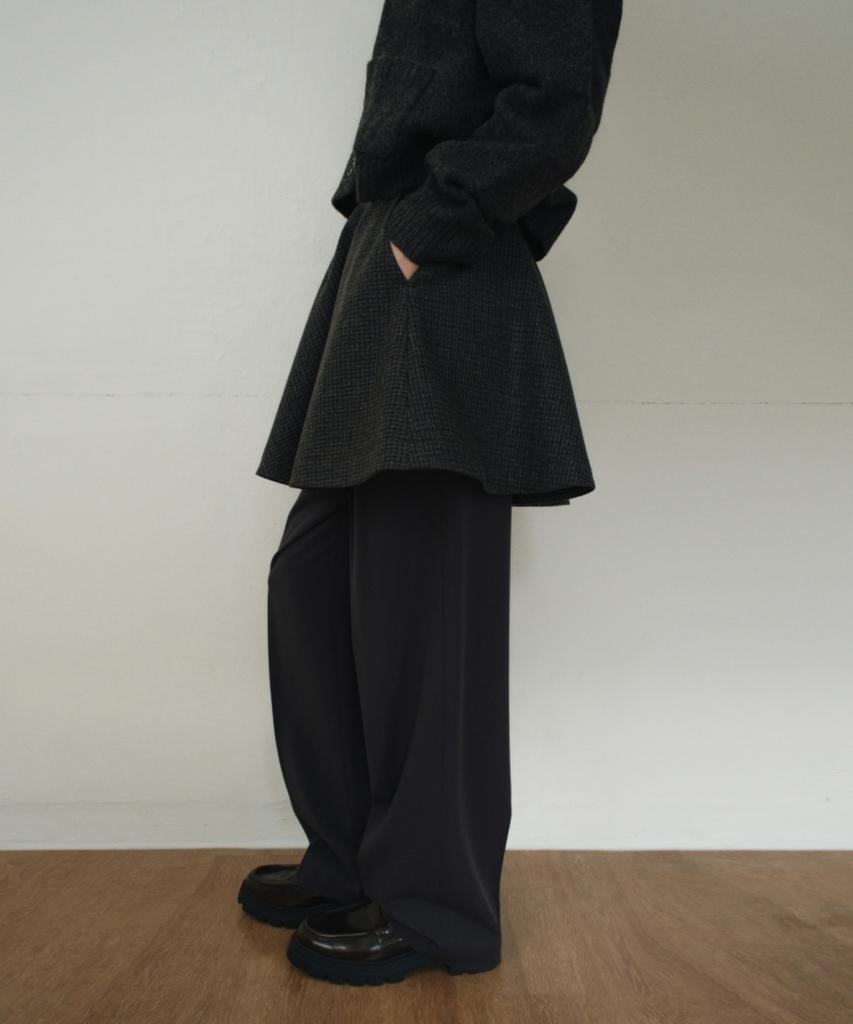 UNNOUT Wool Basic Wide Pants Charcoal