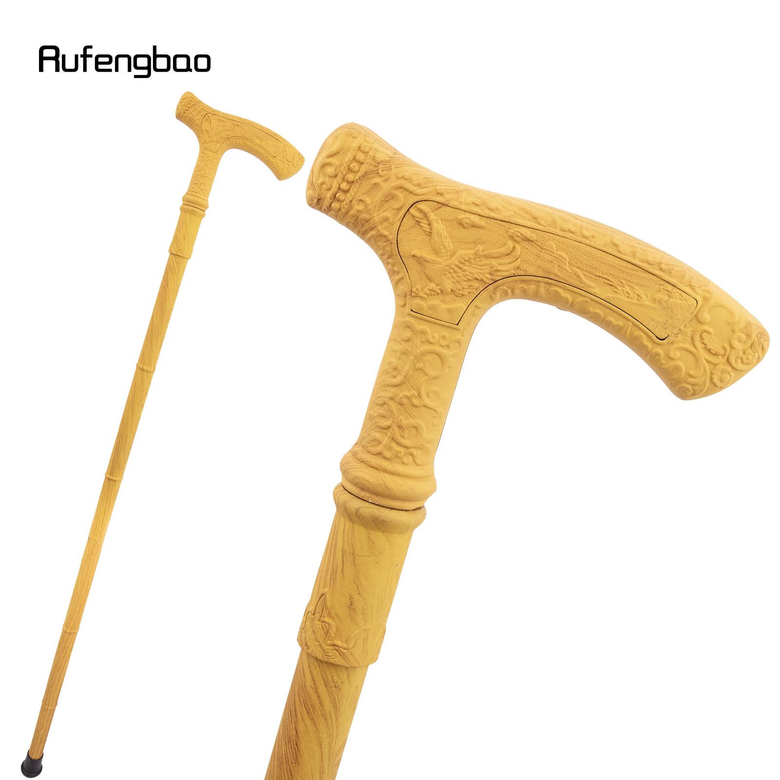 Yellow Luxury Eagle Handle Walking Cane Fashion Decorative Walking Stick Gentleman Elegant Cosplay Cane Knob Crosier 87cm