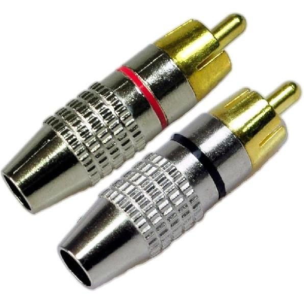 Conwork RCA Штекер Без Пайки, 2 шт. RCA Мужской Штекер Винтовой Аудио Видео Встроенный Jack Адаптер Позолоченный 2-Pack