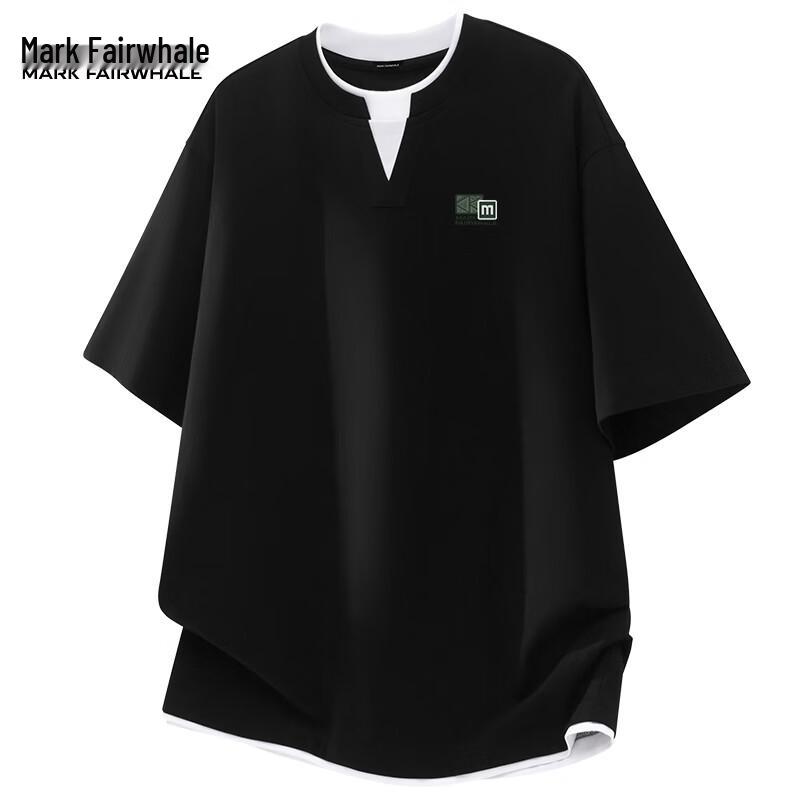 Mark Hua Fei Men s Layered Look Cotton Short Sleeve T-Shirt L