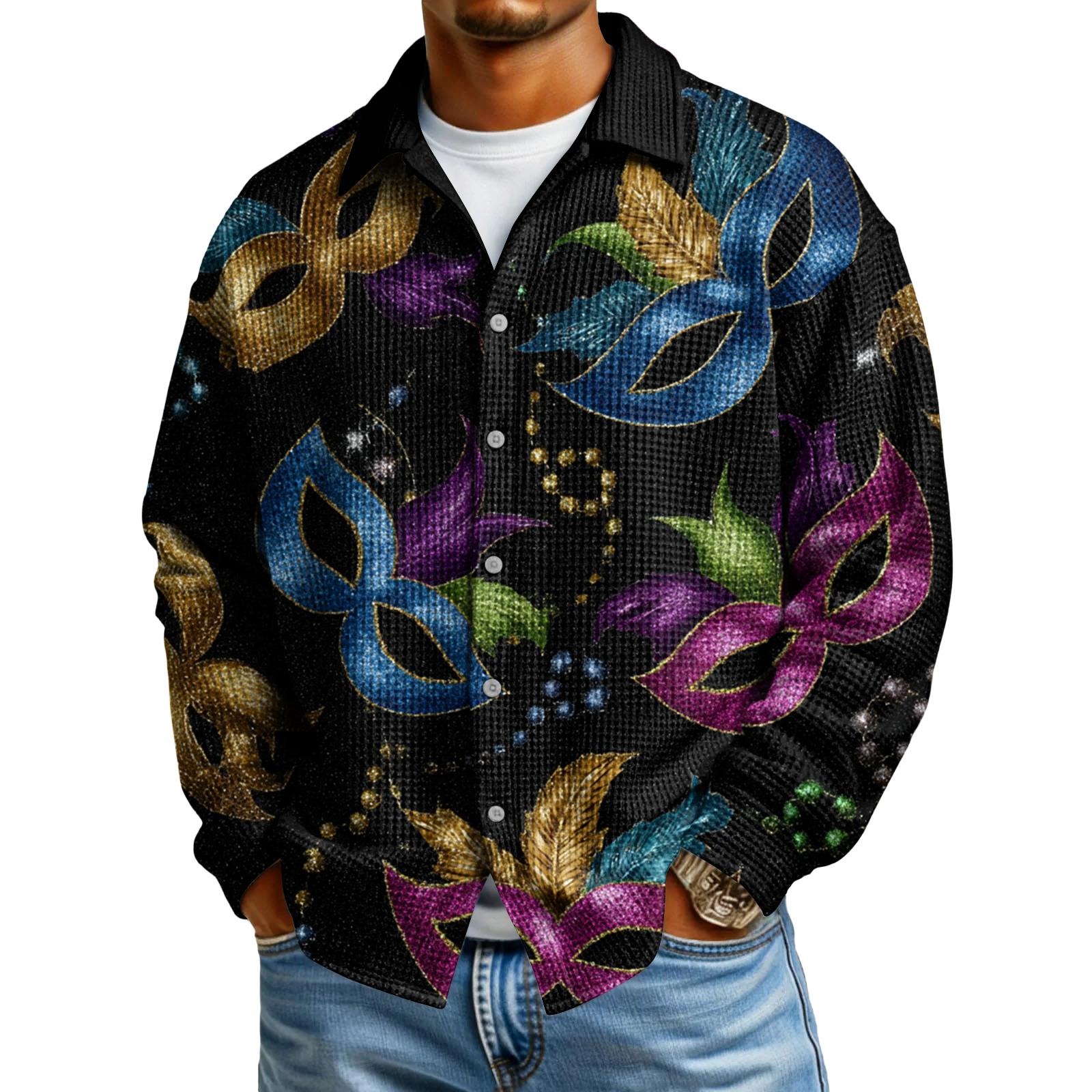 

Men s Casual Button-Down Long-Sleeve Shirt XXL чёрный