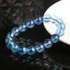 Natural Aquamarine Bracelet, High-end Collectible-grade Brazilian Blue Classic Round Beads, Direct Sales.
