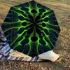 1pc Psychedelic Patterns Automatic Open/Close Umbrella with Windproof, 8-Rib Sturdy Canopy, Durable Ribs, Fashionable Design1198A