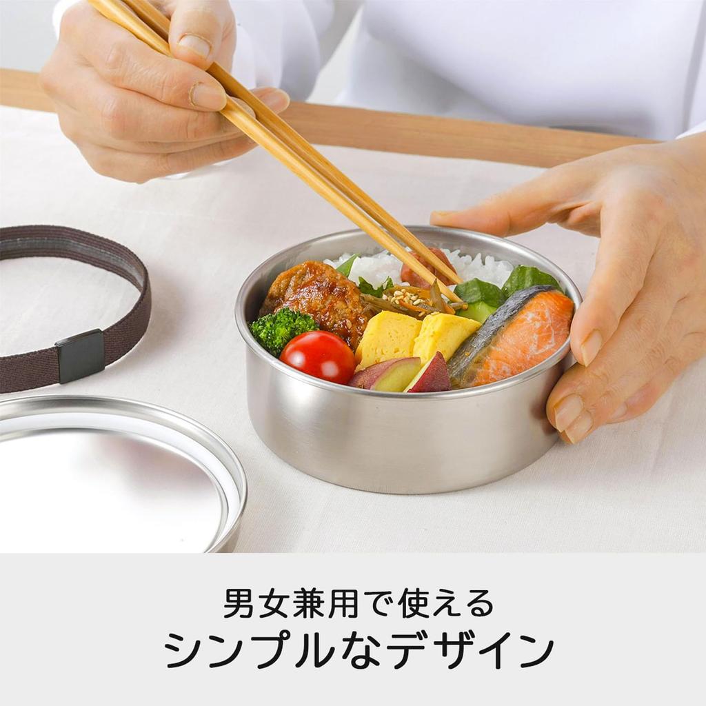 Shimomura Kihan TSUBAME Stainless Steel Round Lunch 47259 Box, Medium,