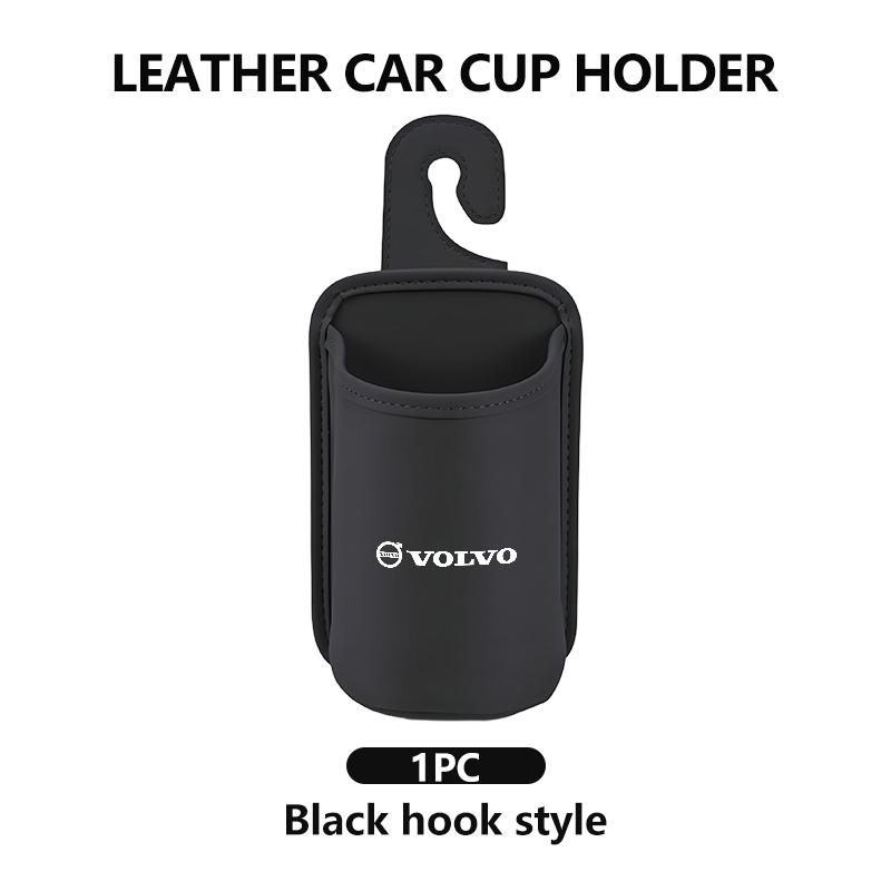 Auto Leder Becherhalter Hängende Getränke Aufbewahrungsbox Zubehör für Volvo V60 V50 V40 S80 S60 S90 C40 XC40 V70 XC70 XC60 XC90 ari963