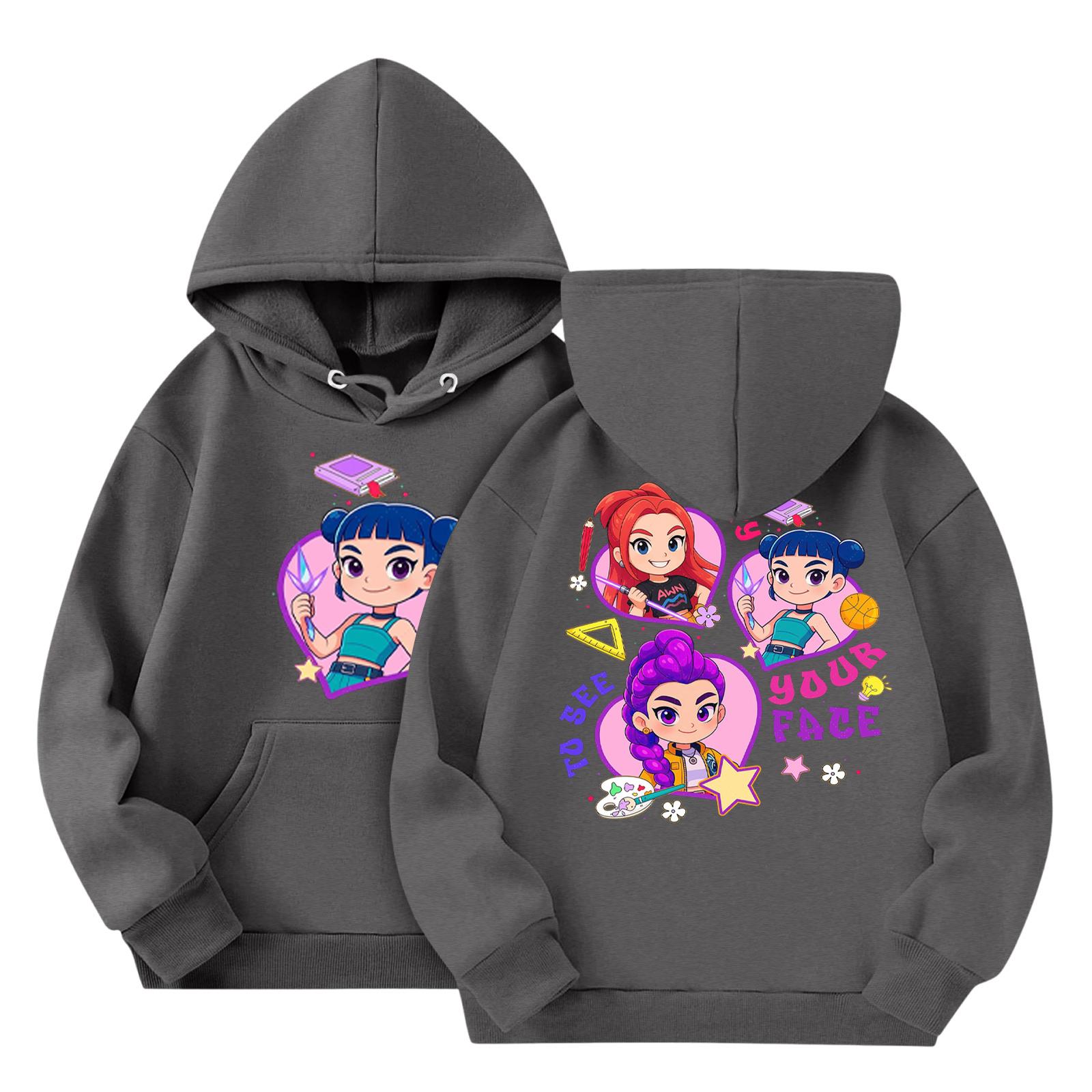 

Детская мода Легкий пуловер с длинным рукавом с карманами Толстовка с принтом 120