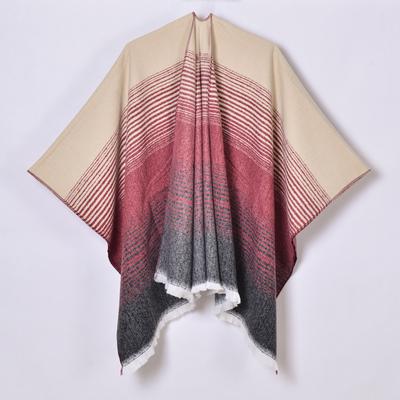 Neue Damen Imitation Kaschmir Schal europäischen und amerikanischen einfachen hochwertigen schrittweisen Änderung Linie Split Mantel heiß