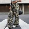 Women's Clothing European American New Camouflage Fashion Slim Low-waist Straight Leg Pants