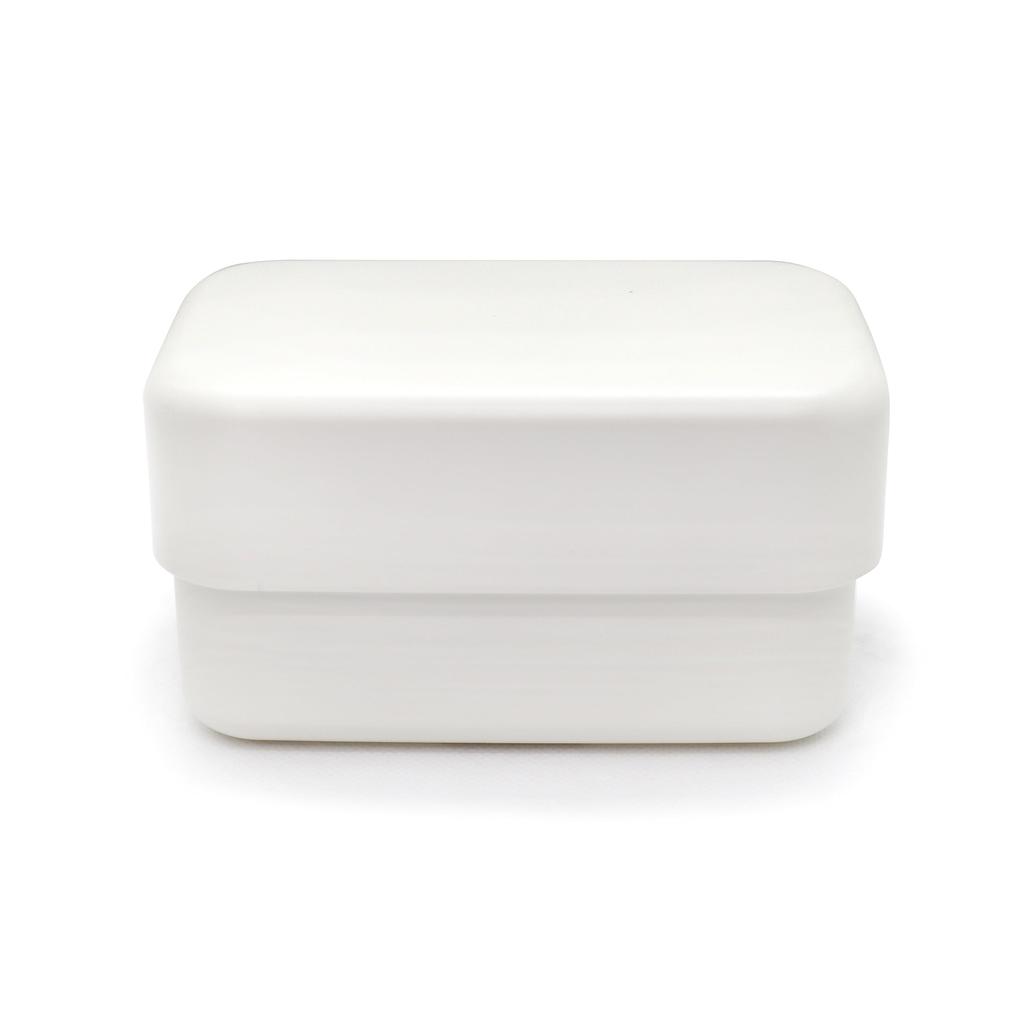 CORETARI Bento Microwave and Dishwasher White (Coretari) Japanese-Made Box, Two-Tier, 450ml, Safe, Small, Square,