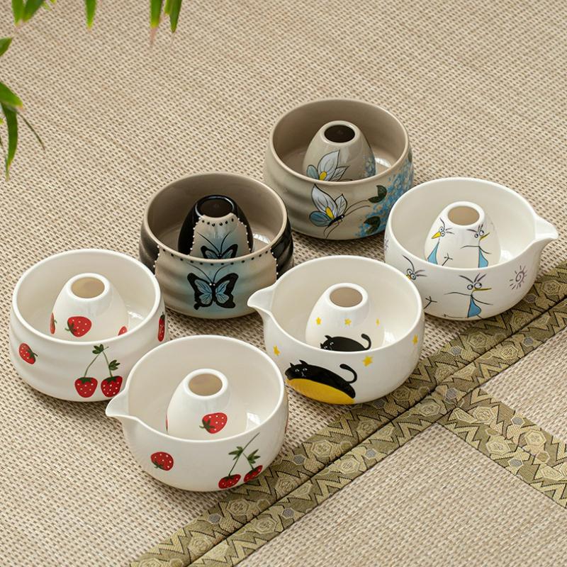 5/7Stk./Set Japanischer Stil Matcha Tee Schneebesen Teegeschirr Traditionell Handgefertigt Matcha Pinsel Teelöffel Brennofen Tee Werkzeuge Matcha Set Geschenkbox