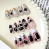 1-6pcs Black Cat Stickers Cute Cartoon Graffiti Cat Nail Stickers Art Self Adhesive Decals Heart Bowknot Stars Manicure Tools