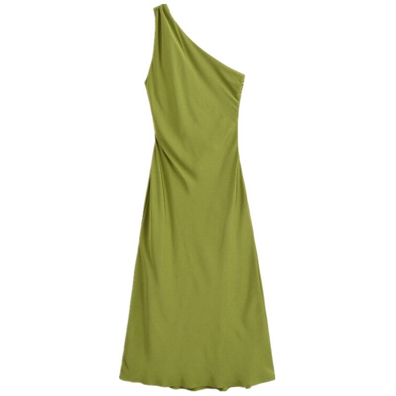 Fashion Style 2024 Summer New Women's Clothing Elegant Asymmetry Silk Satin Texture Dress 8372074 515