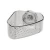 Suction Cup Corner Sponge Holder With Drain Holes Waterproof ABS Plastic Organizer For Kitchen Sink Bathroom Storage
