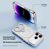 For iPhone 17 Pro Max Phone Case Compatible with MagSafe TPU Acrylic Back Cover with Ring Kickstand