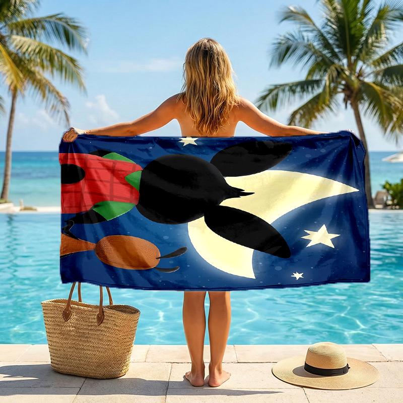Bunny Fashion Beach Towel: Ideal for Summer Adventures Soft, absorbent and quick drying suitable for swimming and bathing