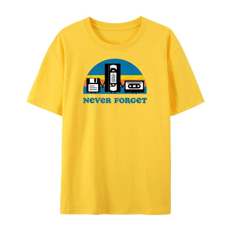 Never Forget Sarcastic Graphic Music Funny Printed T-Shirt Men Loose Oversize Tshirt Casual Breathable Short Sleeve Clothing