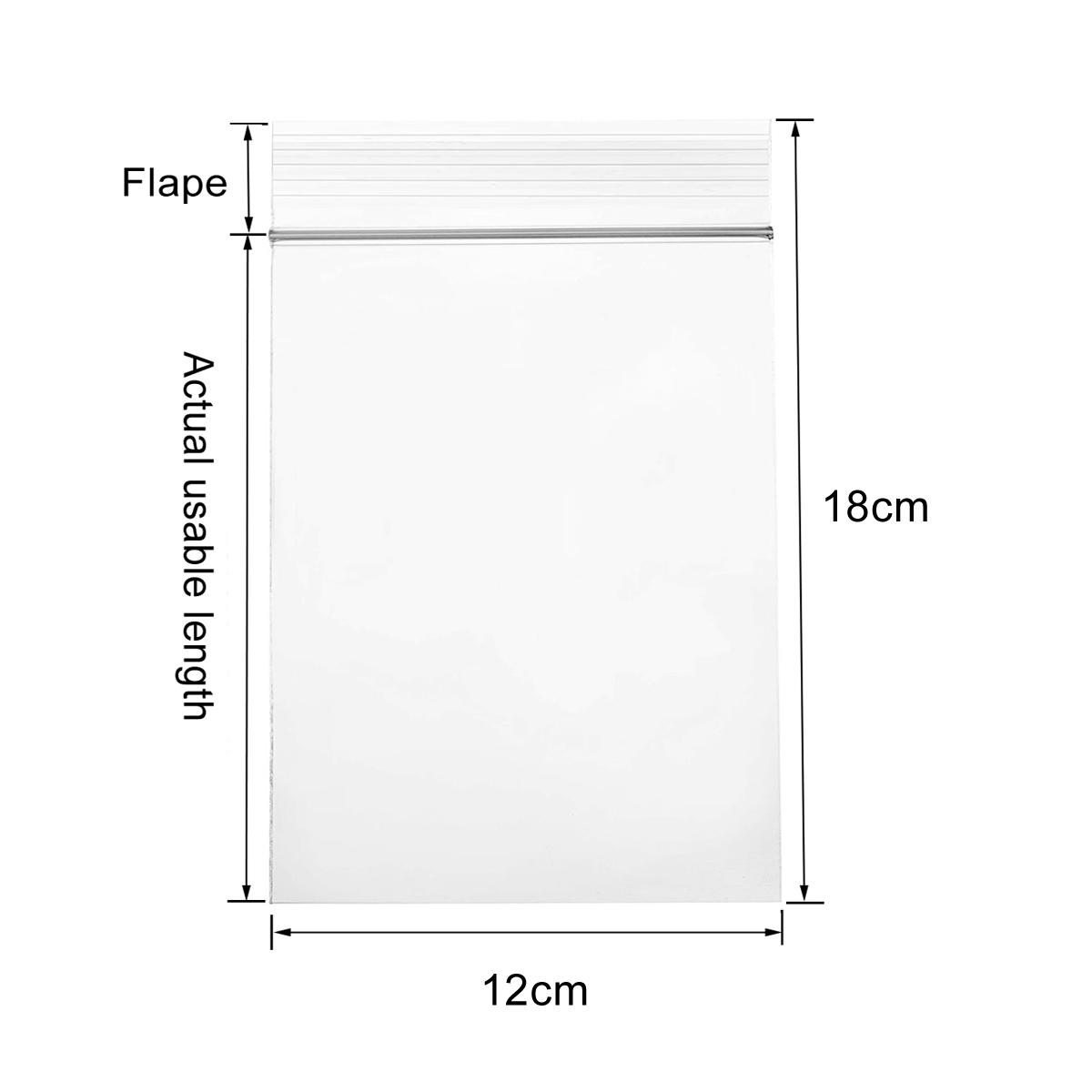 

100 шт., самозапечатывающиеся прозрачные целлофановые пакеты, закрывающиеся пластиковые полиэтиленовые пакеты на молнии, полиэтиленовые пакеты для фотографий, открыток, ювелирных документов, хлебобулочных изделий, печенья, конфет 12x18cm 100pcs