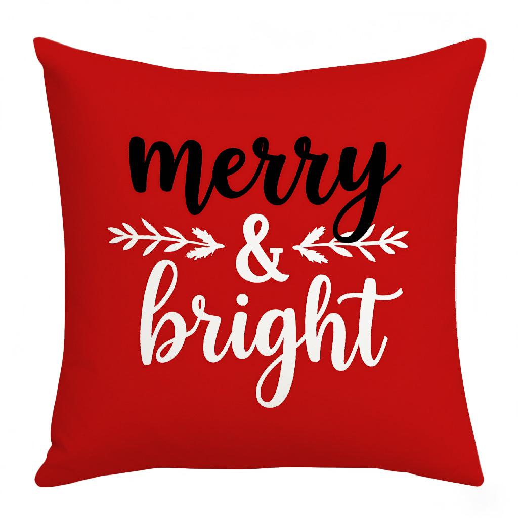 Christmas Pillow Case Decoration Plaid Car Christmas Tree Element Sofa Atmosphere Decorative Waist Cushion