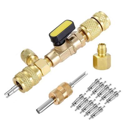 R410A R22 Valve Core Remover Installer Tool Air Conditioner Repair Tools with Dual Size SAE 1/4 Inch 5/16 Inch Port HVAC System