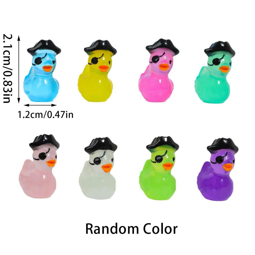 10/20pcs Mini Resin Duck Figures Tiny Pirate Ducks Figurine Miniature Animals Ornaments for DIY Fairy Garden Glass Container