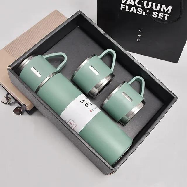 Edelstahl 500ML Vakuum-Thermoskanne Doppelwandige Tasse Geschenkset Büro Geschäftsstil Thermoskanne Thermoskanne Outdoor Heißwasser Isolierung