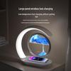 Lampada da scrivania a LED con sabbia fluttuante: Caricabatterie USB Wireless e Ornamento Luce Notturna 3D