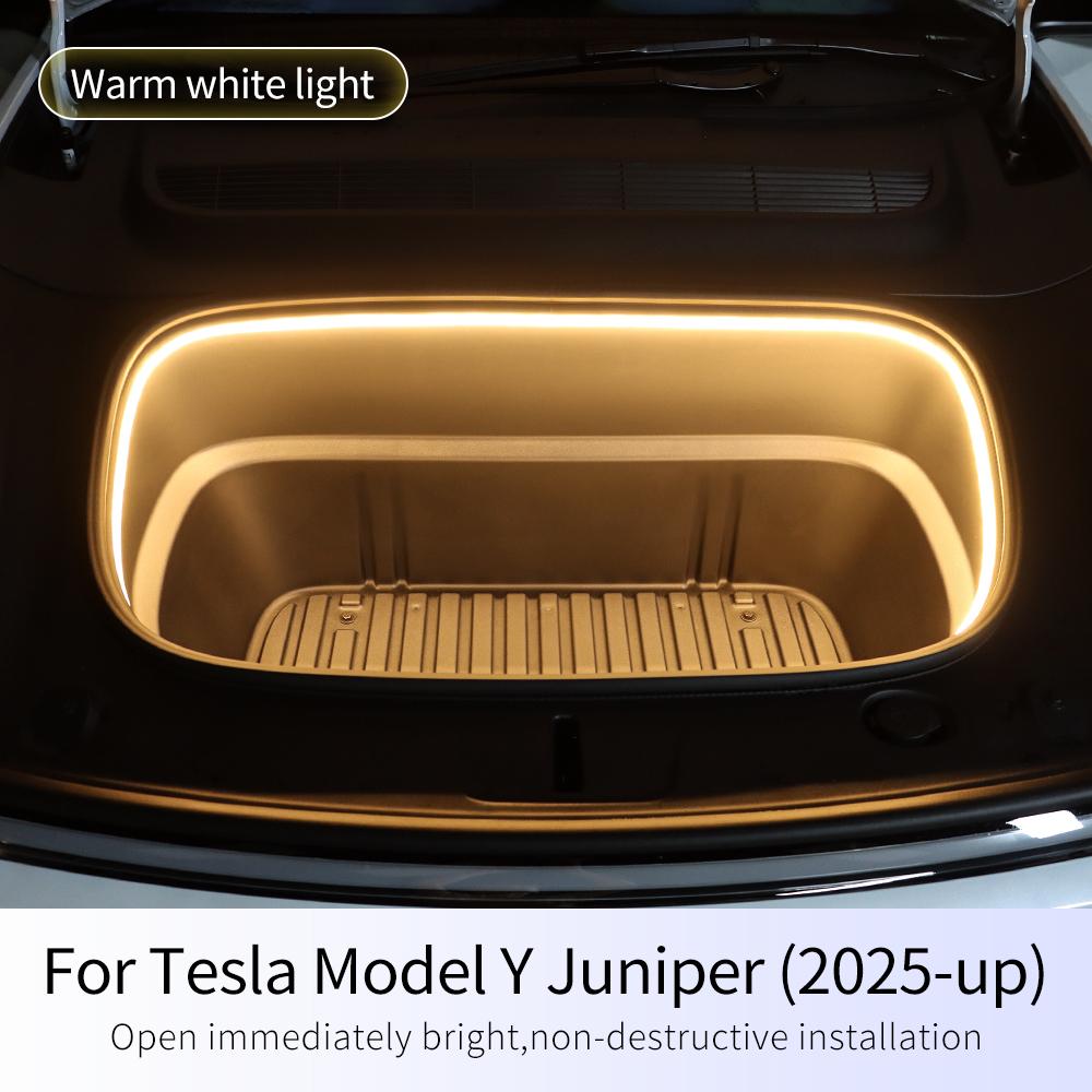 Front Trunk Light for Tesla Model Y Juniper Launch 2025-Up Magnetic Induction Switch LED Light Yellow White Trim Car Accessories