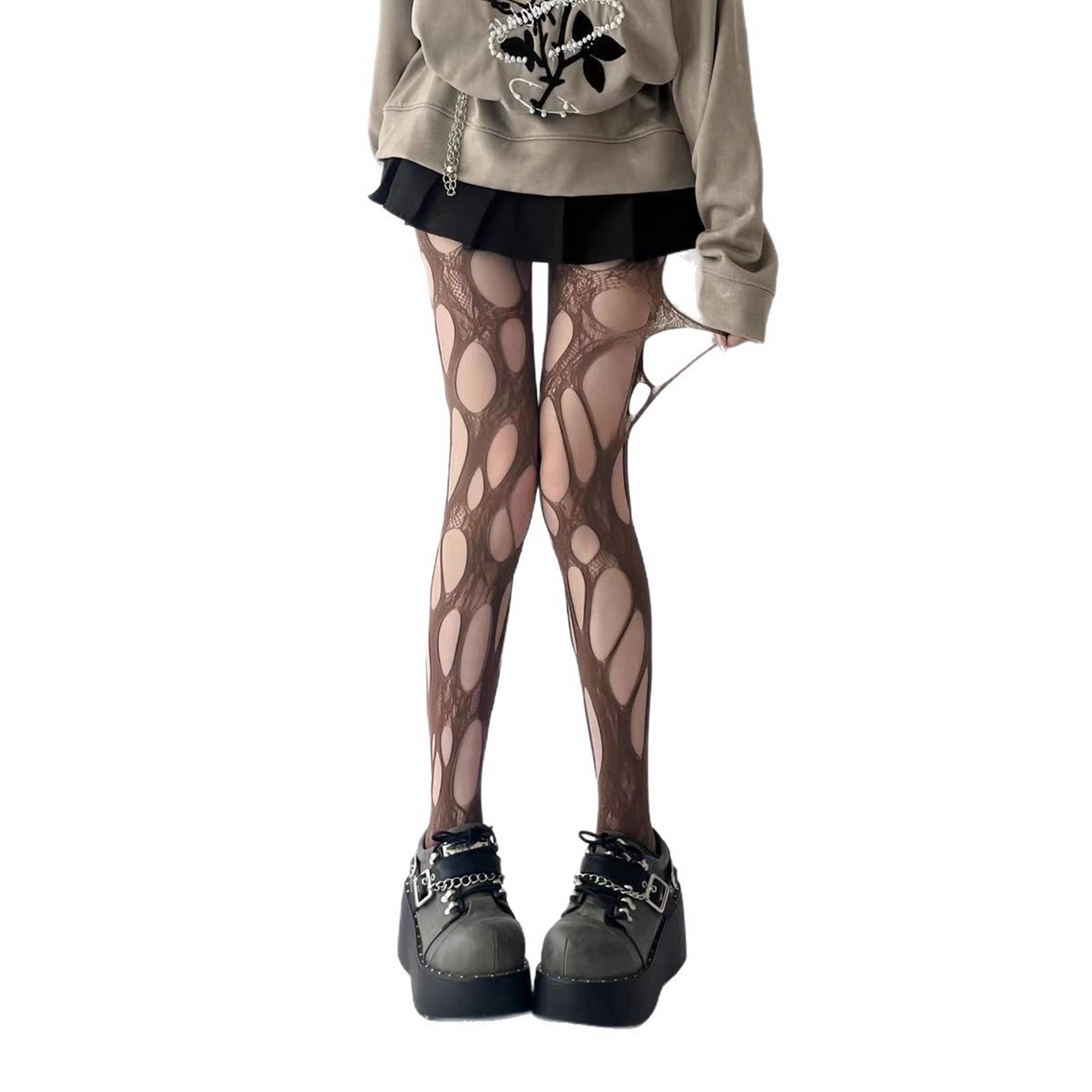 

Панк Готика Необычные Носки Горячая Девушка Рваные Носки Нищий Вырезы Сексуальные Леггинсы. One Size коричневый