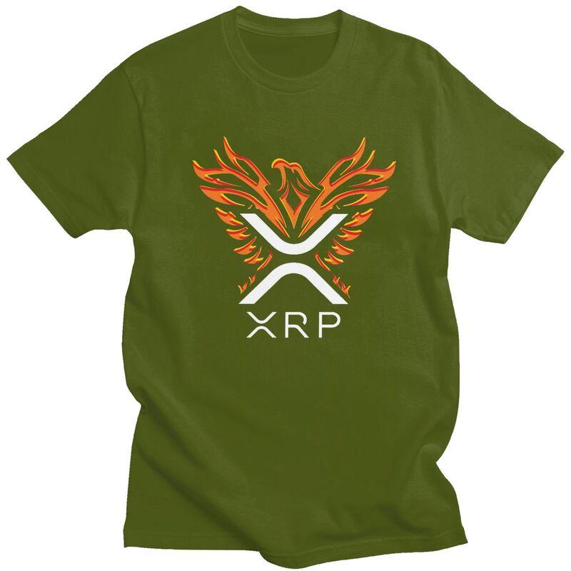 Custom Ripple XRP T Shirt for Men 100 Cotton Tshirt Fashion Tee Short Sleeves Bitcoin Cryptocurrency Tshirt Clothing Gift