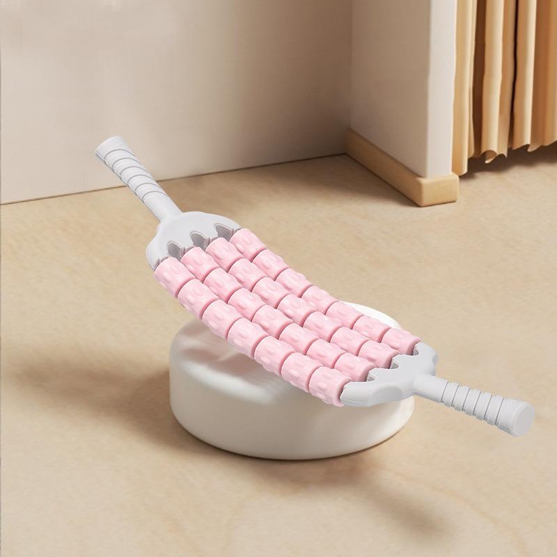Wolf Fang Massage Stick Yoga Soothes Muscles Relax Rollers Four Rows All-round Bendable Back Massage Stick