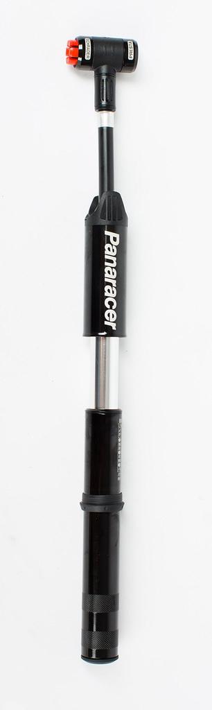 Panaracer Przenośna pompka rowerowa, Instalacja jednym dotknięciem, Pompka, Kompatybilna z zaworami US/francuskimi, Czarna, Lekka, BMP-22AEZ-B