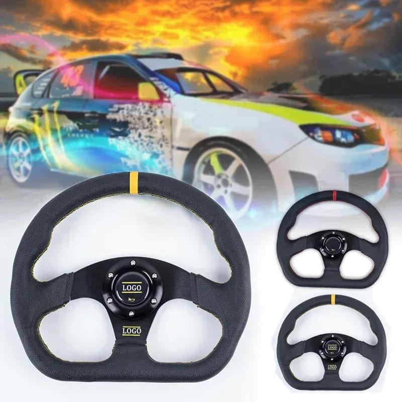 13inch Car Steering Wheel Universal 320mm PVC Aluminum Racing Sport Steering Wheel Fit To Most Cars Modification Accessories