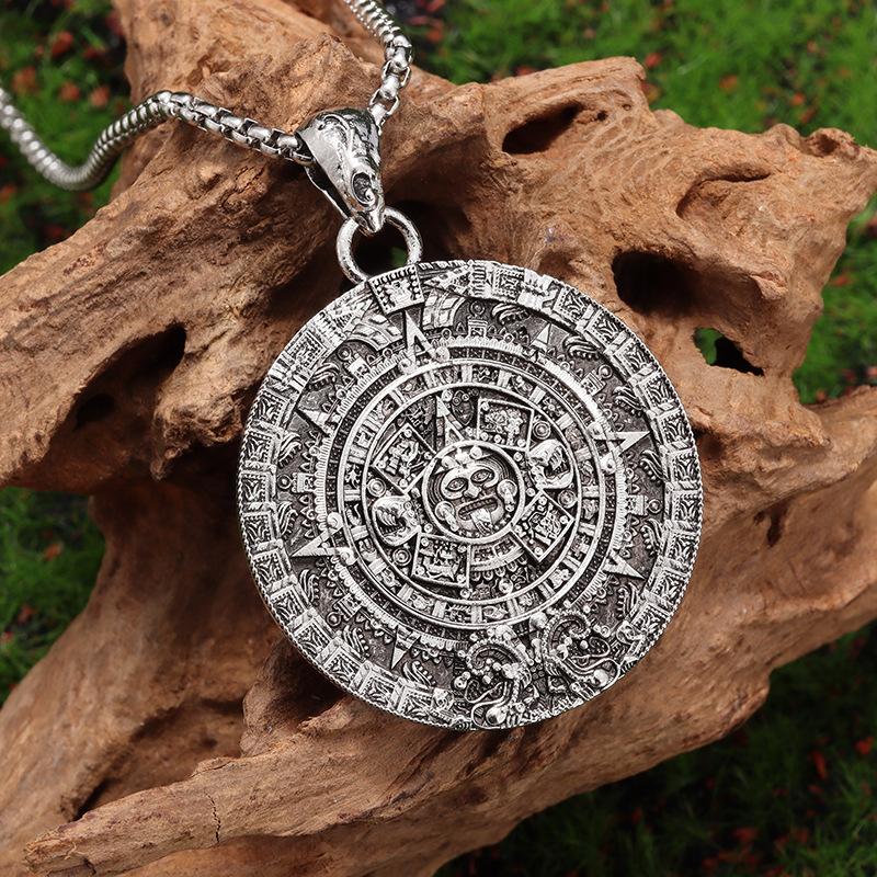 Solar Calendar Medallion Jewelry, Light Luxury Jewelry, Dopamine Style Pendant Necklace 60CM(Necklace Long)