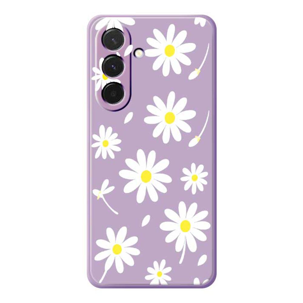 For Samsung Galaxy A36 5G Case White Daisy Pattern Printing Straight Edge TPU Phone Back Cover