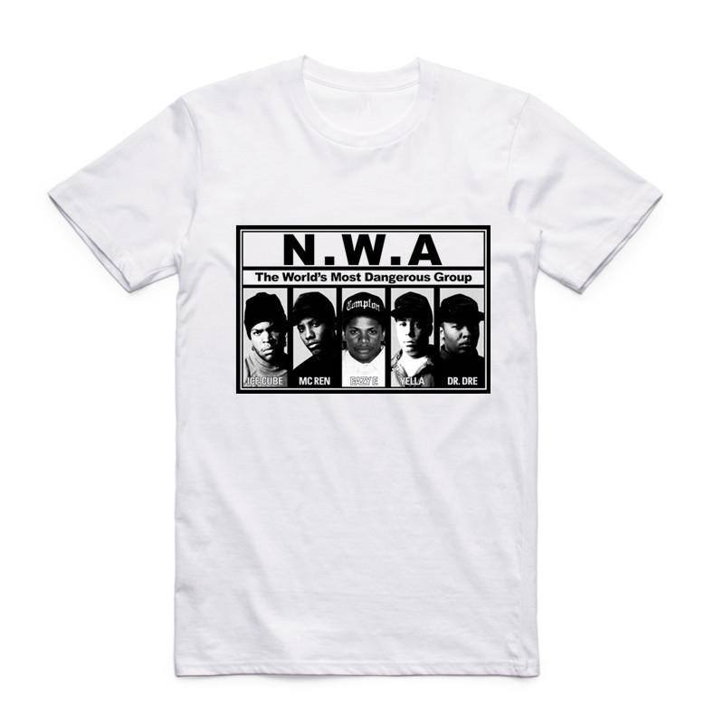 2019 Mode Mannen Print NWA Straight Outta Compton T-shirt Ronde Hals Korte Mouwen Zomer NWA Hip Hop Cool Streetwear Top Tee Swag