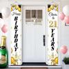 Happy Birthday Door Banner Decorations Porch Banners for Men Women Birthday Porch Sign Party Supplies Decoration for Outdoor Indoor Birthday Decor