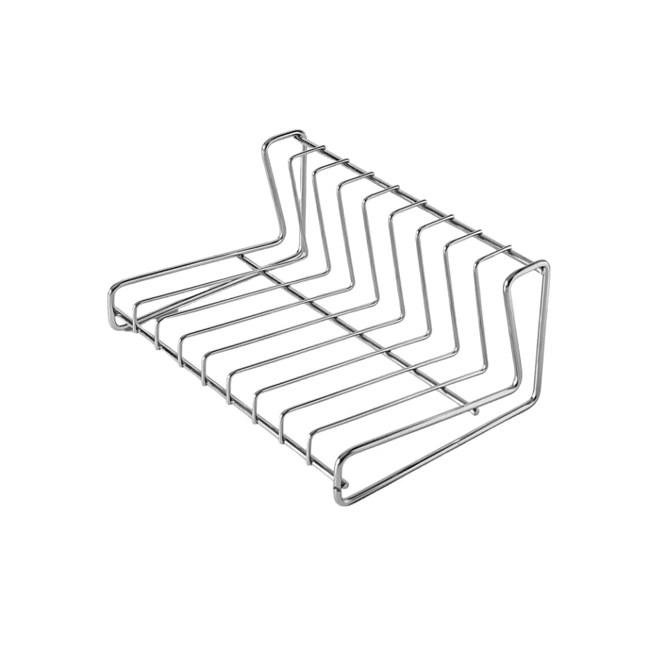 IMEEA Dish Stand, Dish Drying Rack, Plate Holder, W26×D18×H11.5cm, Plate and Pot Lid Storage Rack, Stainless Steel, 8 Compartments, Space-Saving, Silv