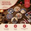 6Pcs Wooden Base DIY Christmas  Painting Kit  Art Xmas Hanging Decor  Wall Decoration