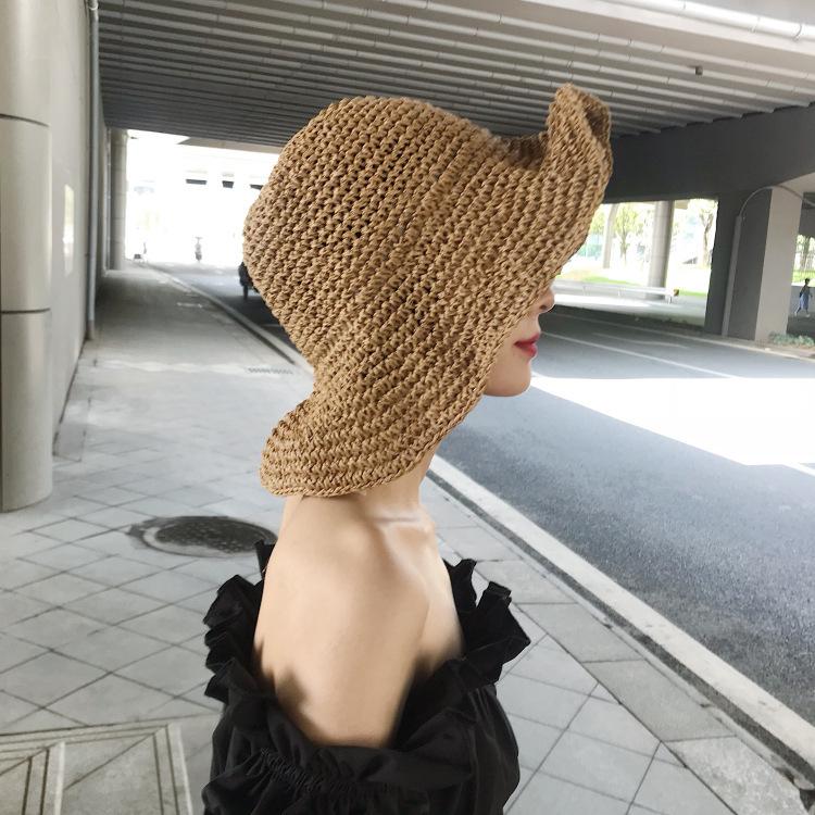 French Vintage Court-style Straw Fisherman Hat, Soft Girl Japanese Lace Straw Hat, Summer Sun Hat for Women