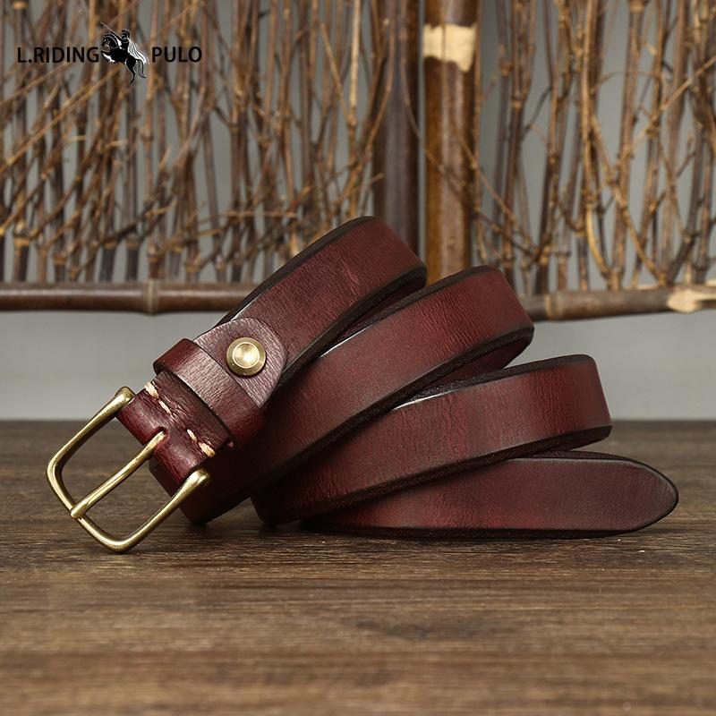 Thickened Genuine Leather Cowhide Belt for Women Pin Buckle Simple Retro Versatile Belt for Women