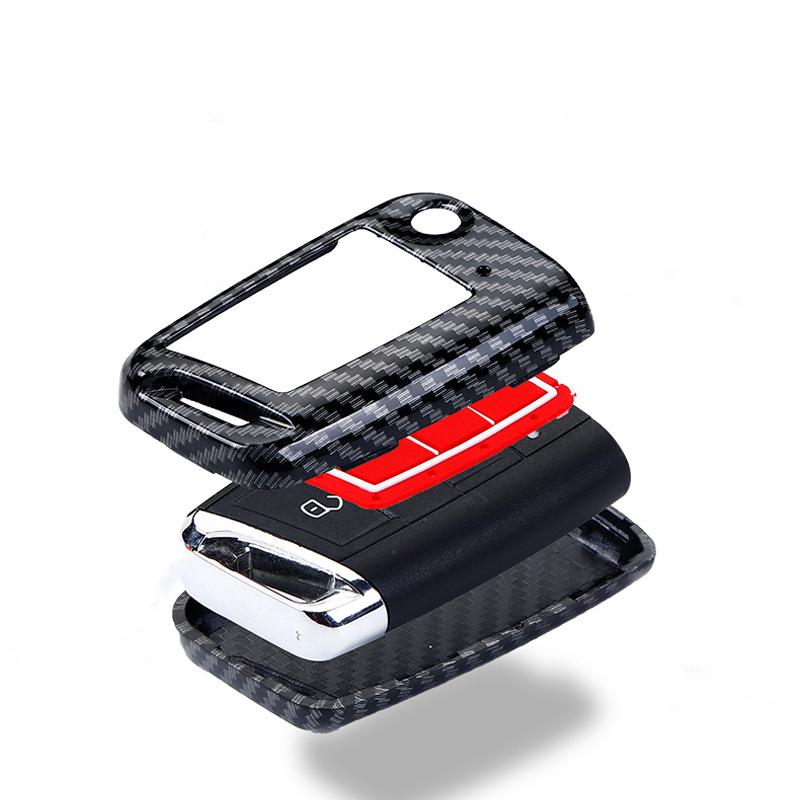 Abs Carbon Fiber Car Key Cover For Skoda Octavia A8 Mk8 Mk4 For Seat Leon Fr Mk4 Cupra Formentor For Vw Golf 8 Id-4