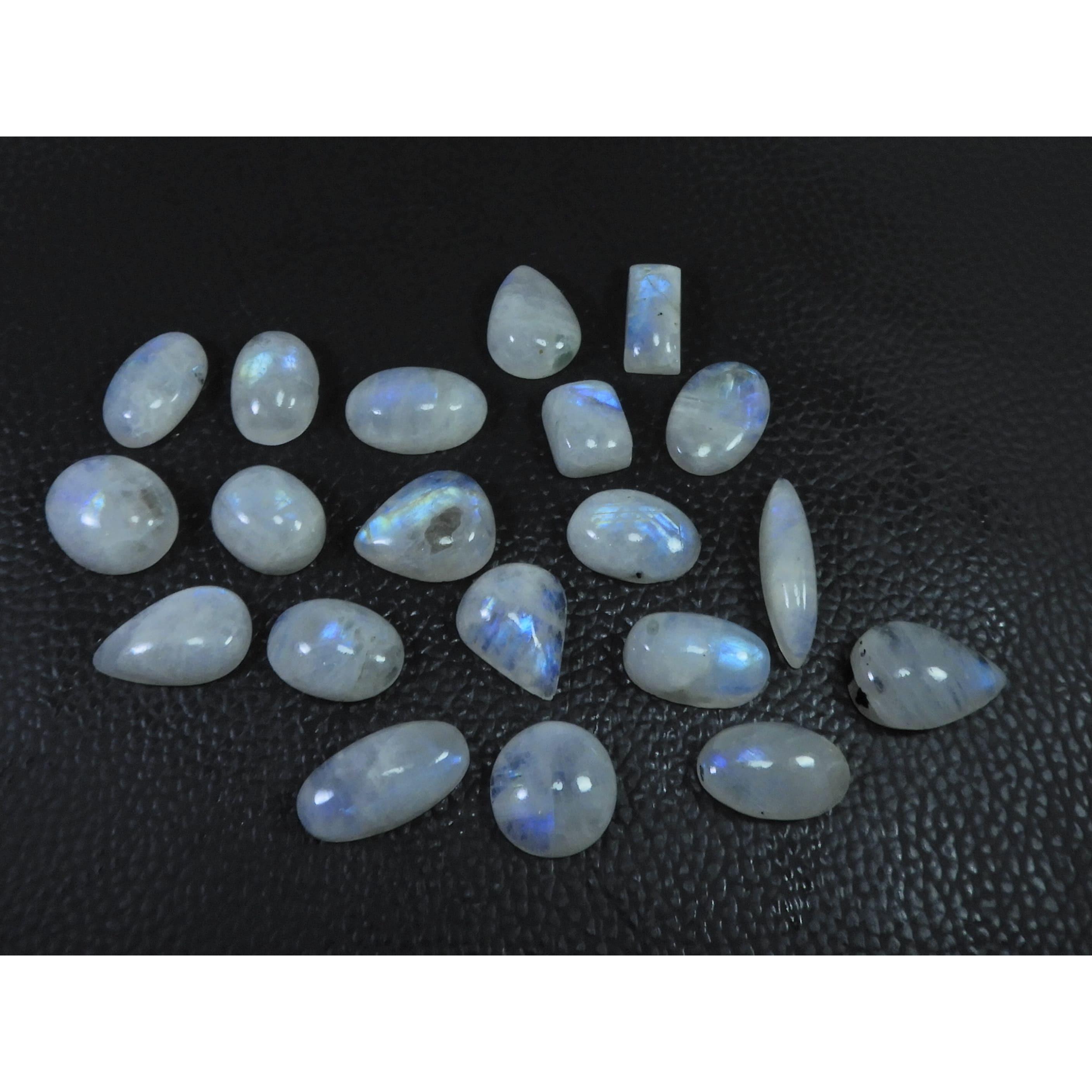 183Cts. Natural Rainbow Moonstone Mix Cabochon Loose Gemstone 20 Pcs Lot C-1648