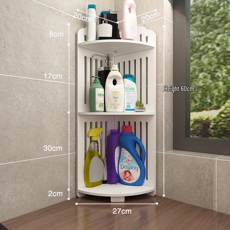 

Кутова полиця для зберігання у ванній кімнаті - Пластикова трикутна стійка для туалетного приладдя