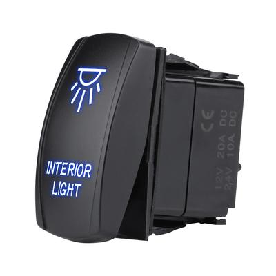 DC12V/24V 5pinový zapínač/vypínač vodotěsný kolébkový spínač s duální modrou LED pro auto, loď, námořní použití