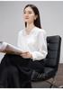 French style lace patchwork V-neck long sleeved shirt for women commuting
